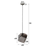 Hanging lamp Rocks DH Interior Chromed LxWxH 45x34x34 Glass White photo size indication
