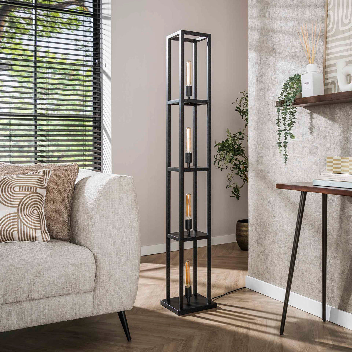 Floor lamps - Industrial floor lamp Ardon 4 - light Black metal - Dimehouse