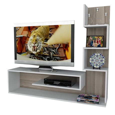 TV Furniture - TV Furniture Set Metehan White Cordoba Melamine 120x33.1x cm - Dimehouse