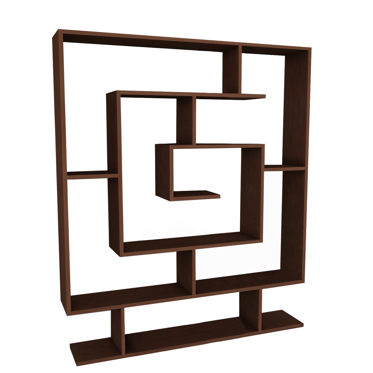 Bookcases - Bookcase Sarma wengé brown melamine 124.8x149.4x22 cm - Dimehouse