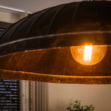 Hanging lamp-Hanging lamp Guard 1-light Ø90 cm Smoked Brown metal-Dimehouse
