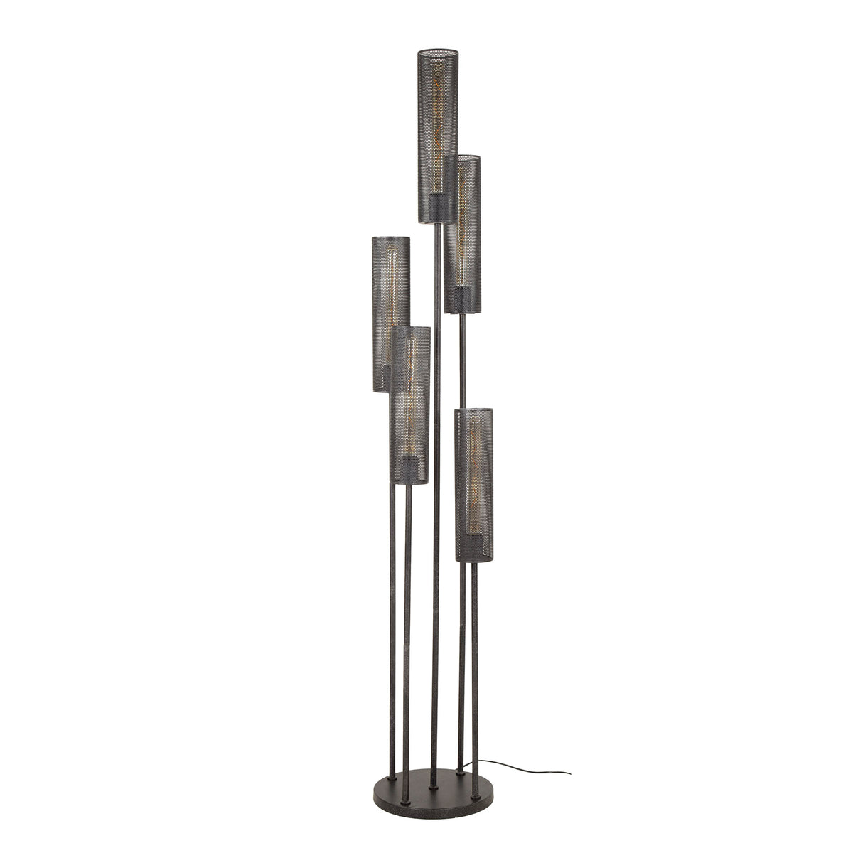 Floor lamps - Floor lamp Zavi 5 - light stepped mesh black - Dimehouse