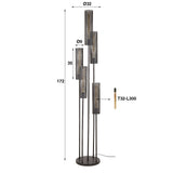 Floor lamps - Floor lamp Zavi 5 - light stepped mesh black - Dimehouse