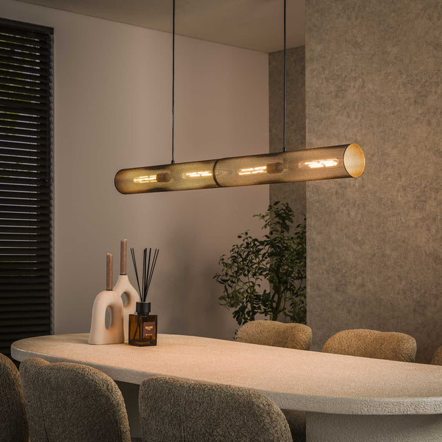Hanging lamps - Hanging lamp Zavi 120 cm mesh black - Dimehouse