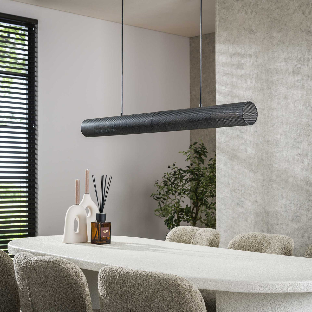 Hanging lamps - Hanging lamp Zavi 120 cm mesh black - Dimehouse