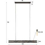 Hanging lamps - Hanging lamp Zavi 120 cm mesh black - Dimehouse