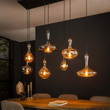 Hanging lamps - Modern Hanging Lamp Glass Stepped Lessy 7 - Lichts Artic - Dimehouse