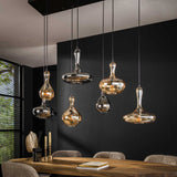 Hanging lamps - Modern Hanging Lamp Glass Stepped Lessy 7 - Lichts Artic - Dimehouse