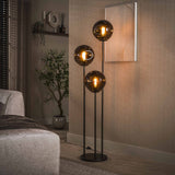Floor lamp - Floor lamp Ada 3 - slightly stepped brown glass - Dimehouse
