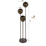 Floor lamp - Floor lamp Ada 3 - slightly stepped brown glass - Dimehouse