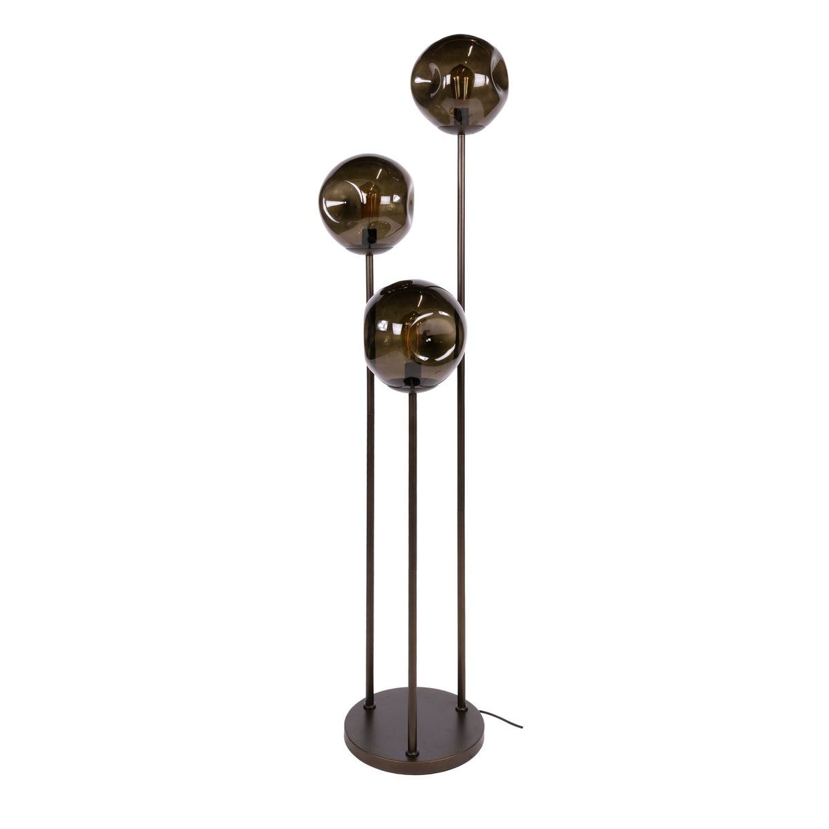 Floor lamp - Floor lamp Ada 3 - slightly stepped brown glass - Dimehouse