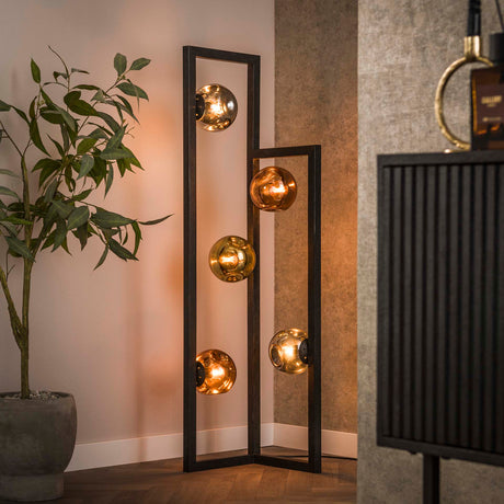 Floor lamps - Industrial Floor Lamp Ada 5 - light Colored Glass Corner - Dimehouse
