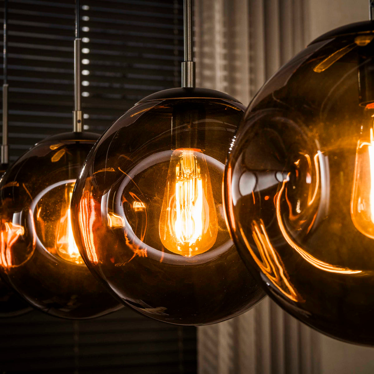Hanging lamp-Hanging lamp Ada 4-light brown glass-Dimehouse