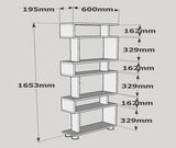 Bookcases - Design shelving unit white melamine Block 60x165x19.5 cm - Dimehouse