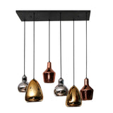 Hanging lamps - Industrial Hanging Lamp Pam Colored Glass Mixed 6 - Lights - Dimehouse