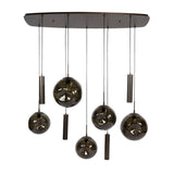 Stellar hanging lamp in sienna brown with 9 light points