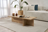 Coffee tables - Rectangular coffee table Oak melamine - 120x45x30 cm - Portland - Dimehouse