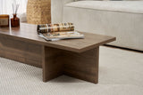 Coffee tables - Rectangular coffee table walnut melamine - 120x45x30 cm - Portland - Dimehouse