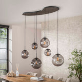 Hanging lamps - Industrial Hanging Lamp Nova Black 6 - light Beam 135 cm - Dimehouse