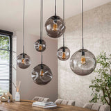 Hanging lamps - Industrial Hanging Lamp Nova Black 6 - light Beam 135 cm - Dimehouse