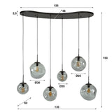 Hanging lamps - Industrial Hanging Lamp Nova Black 6 - light Beam 135 cm - Dimehouse