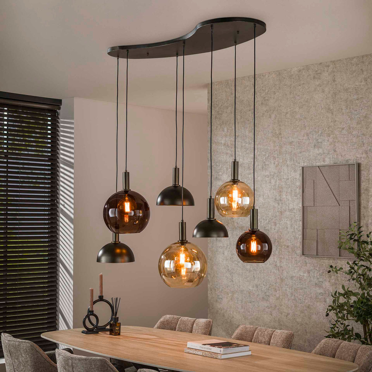 Hanging lamps - Cluster Hanging lamp Sienna 7 - light Brown - Dimehouse