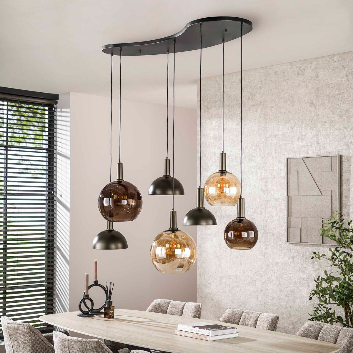 Hanging lamps - Cluster Hanging lamp Sienna 7 - light Brown - Dimehouse