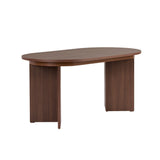 Sorell extendable dining table walnut 160 cm Melamine coated wood composite