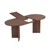 Sorell extendable dining table walnut 160 cm Melamine coated wood composite