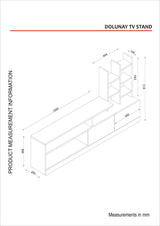TV Furniture - TV Furniture Set Dolunay White Melamine 164.4x91.3x25 cm - Dimehouse