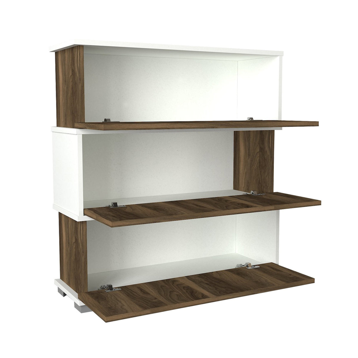 Shoe cabinets - Shoe cabinet Napolyon White Walnut Melamine 90x93x30 cm - Dimehouse