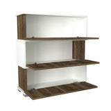 Shoe cabinets - Shoe cabinet Napolyon White Walnut Melamine 90x93x30 cm - Dimehouse