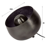 Table lamp Basel DH Interior Black LxWxH 31x29x29 Nickel White photo size indication