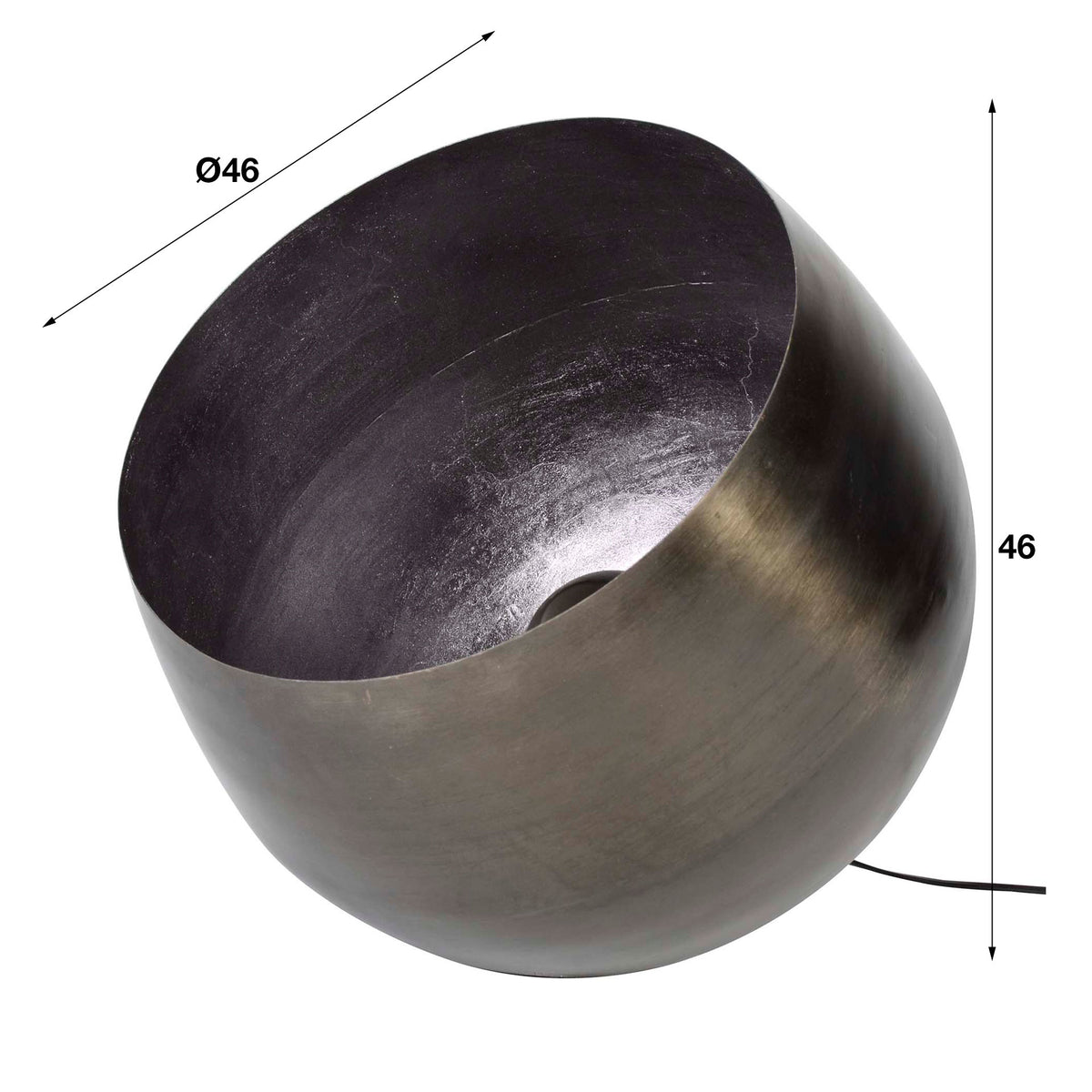 Table lamp Basel DH Interior Black LxWxH 52x51x51 Nickel Atmospheric photo diagonal front view