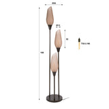 Floor lamp Cocoon 3-light in sienna brown
