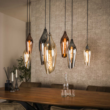 Hanging lamps - Modern Hanging Lamp Coco 7 - light colored glass - Dimehouse