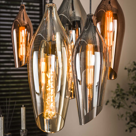 Hanging lamps - Modern Hanging Lamp Coco 7 - light colored glass - Dimehouse