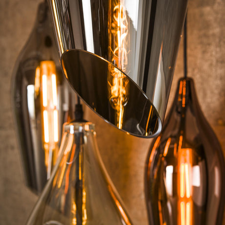 Hanging lamps - Modern Hanging Lamp Coco stepped 5 - light colored glass - Dimehouse