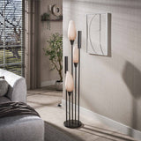 Floor lamp Cocoon 5-light brown frosted