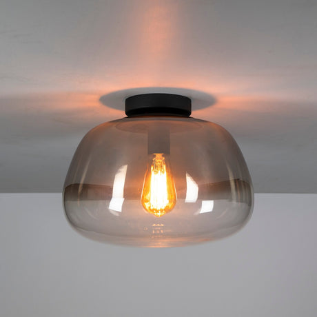 Hanging lamps - Ceiling lamp Noma Shaded Smoke Gray Glass 36 cm - Dimehouse