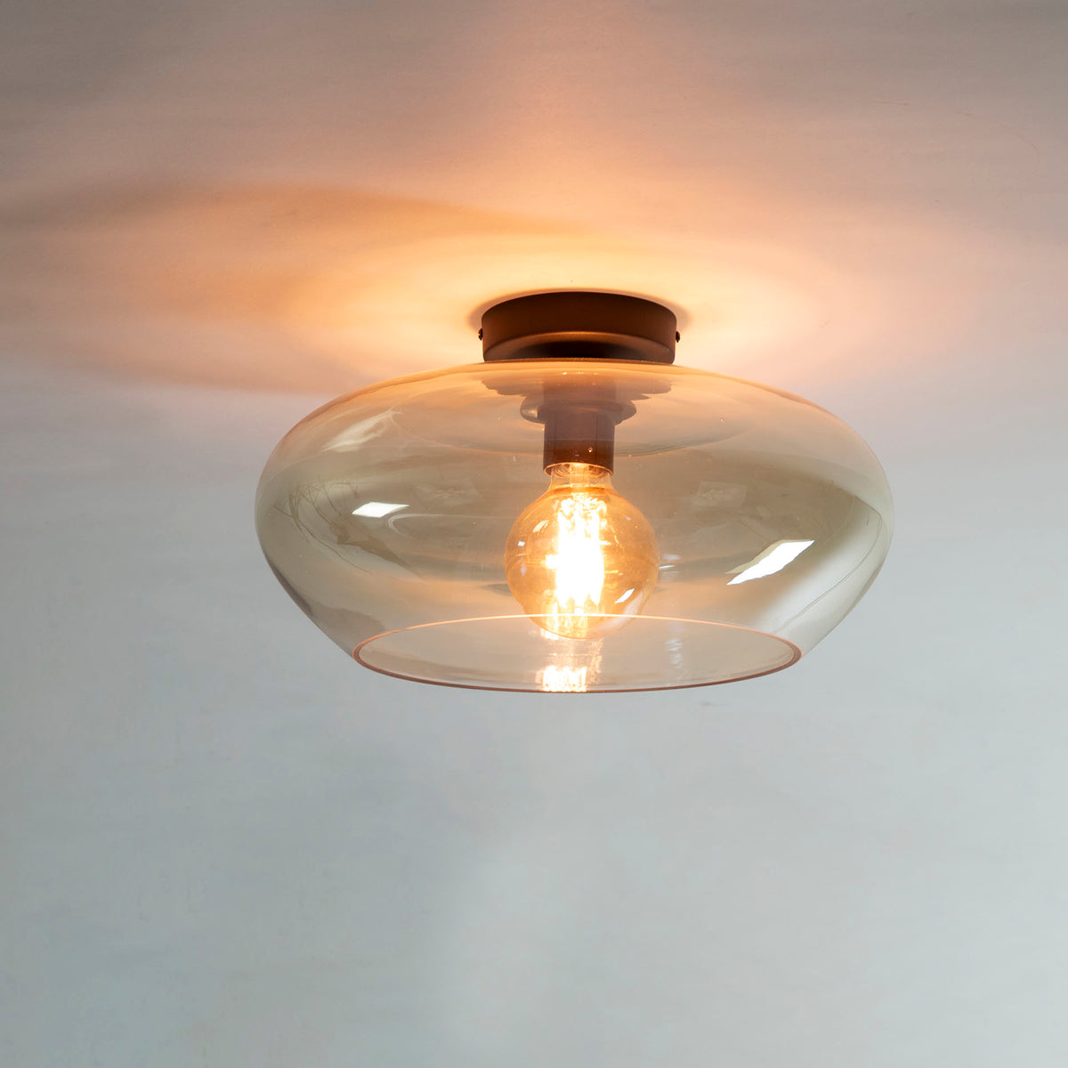 Ceiling lamps - Ceiling lamp Phil 1 - light amber glass - Dimehouse