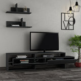 TV Furniture - TV Furniture Set Gara Anthracite Melamine 180x42x32 cm - Dimehouse