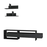 TV Furniture - TV Furniture Set Gara Anthracite Melamine 180x42x32 cm - Dimehouse