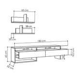 TV Furniture - TV Furniture Set Gara Anthracite Melamine 180x42x32 cm - Dimehouse