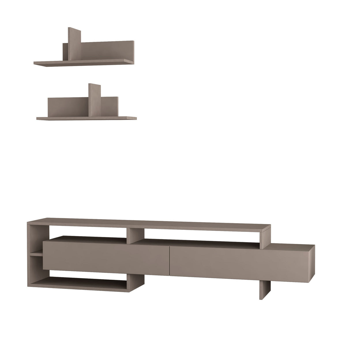 TV Furniture - TV Furniture Set Gara Mokka Melamine 180x42x32 cm - Dimehouse