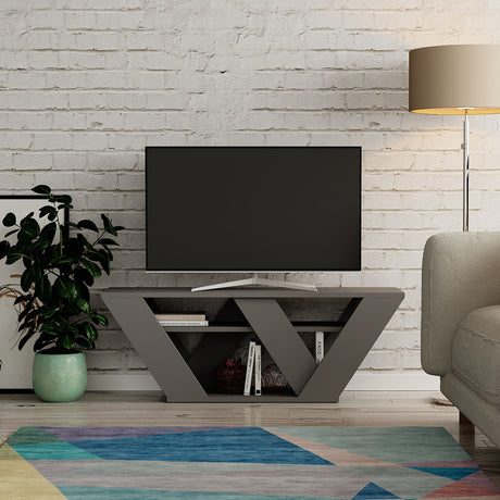TV Furniture - TV Furniture Pipralla Anthracite Melamine 110x40x30 cm - Dimehouse