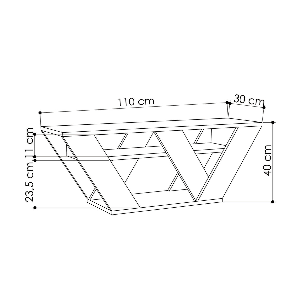 TV Furniture - TV Furniture Pipralla Anthracite Melamine 110x40x30 cm - Dimehouse
