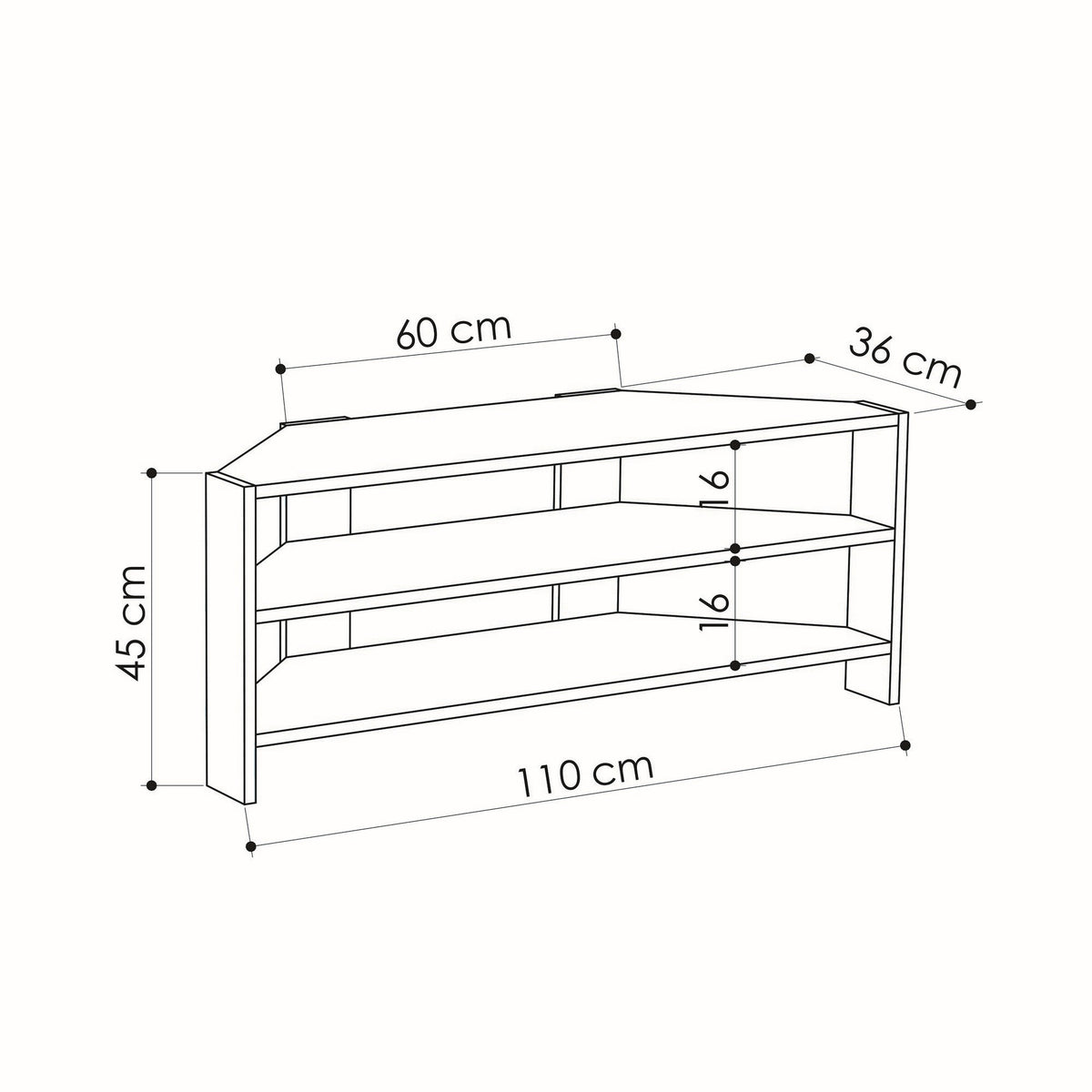 TV Furniture - TV Furniture Thales White Melamine 110x45x36 cm - Dimehouse