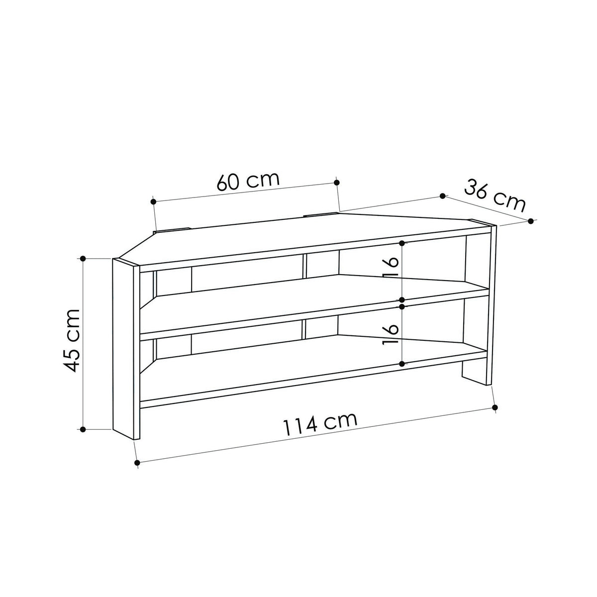 TV Furniture - TV Furniture Thales Mocha Melamine 114x45x36 cm - Dimehouse