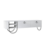 TV Furniture - TV Furniture Norfolk White Melamine 150x44x36 cm - Dimehouse